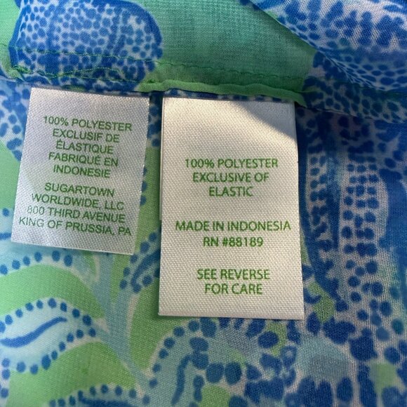 Lilly Pulitzer Maribeth Coverup Large Cabana Green Keepin It Reel EUC - Picture 7 of 11
